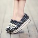 Women Casual Shoes Chic Platform Canvas Slip On Colorful Shoes