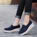 Women Platforms Slip On Casual Suede Comfy Thick Heel Shoes