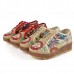 Embroidered Flower Platform Lace Up Folkways Casual Shoes