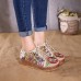 Embroidered Flower Platform Lace Up Folkways Casual Shoes