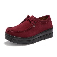 Suede Platforms Lace Up Casual Fashion Shoes For Women