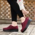 Suede Platforms Lace Up Casual Fashion Shoes For Women