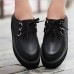 Women Ladies Casual Lace Up High Platform Flat Goth Punk Creeper Shoes