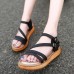 Summer Flat-Bottomed Ladies Sandals Cake Heavy Bottom Large Size Shoes Roman Sandals