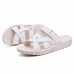 Bandage Buckle Slip On Wedge Sandals Soft Leather Slip On Beach Slipper Sandals