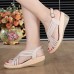 Genuine Leather Hollow Out Shoe Casual Comfy Wedge Sandals