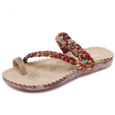 US Size 5-10 Women Bohemian Casual Beach Soft Flat Sandals