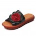 Genuine Leather Hollow Floral Casual Soft Sandals For Women