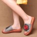 Genuine Leather Hollow Floral Casual Soft Sandals For Women