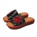 Genuine Leather Hollow Floral Casual Soft Sandals For Women