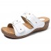 LOSTISY Large Size Casual Comfy Slippers Hook Loop Wedge Sandals