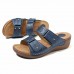 LOSTISY Large Size Casual Comfy Slippers Hook Loop Wedge Sandals