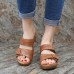 LOSTISY Large Size Casual Comfy Slippers Hook Loop Wedge Sandals