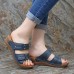 LOSTISY Large Size Casual Comfy Slippers Hook Loop Wedge Sandals