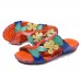 SOCOFY Handmade Flowers Comfy Leather Flat Sandals