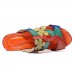 SOCOFY Handmade Flowers Comfy Leather Flat Sandals