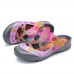 SOCOFY Hollow Out Floral Pattern Hook Loop Wedge Sandals