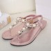 Women Sandal Shoes Flip Flops Strap Flat Strappy Rhinestone Sandals