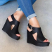 Women Platform Shoes Wedge Heels Sandals Peeps Comfortable Sandals