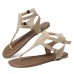 Women Summer Roman Sandals Metal Button Casual Shoes