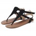 Women Summer Roman Sandals Metal Button Casual Shoes