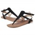 Women Summer Roman Sandals Metal Button Casual Shoes