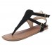 Women Summer Roman Sandals Metal Button Casual Shoes