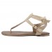 Women Summer Roman Sandals Metal Button Casual Shoes