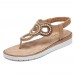 Bohemian Rhinestone Bead Flat Sandals Casual Holiday Lady Sandals