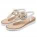 Bohemian Rhinestone Bead Flat Sandals Casual Holiday Lady Sandals