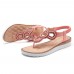 Bohemian Rhinestone Bead Flat Sandals Casual Holiday Lady Sandals