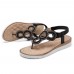 Bohemian Rhinestone Bead Flat Sandals Casual Holiday Lady Sandals