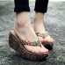 Bohemian Weave Slippers Slip On Wedges Sandals