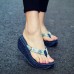 Bohemian Weave Slippers Slip On Wedges Sandals