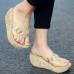 Bohemian Weave Slippers Slip On Wedges Sandals