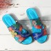 SOCOFY Handmade Pattern Slip On Casual Genuine Leather Sandals