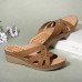 LOSTISY Massage Insole Slippers Cross Wedge Sandals