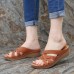 LOSTISY Massage Insole Slippers Cross Wedge Sandals