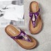 Large Size Rhinestone Beach Flat Slipper Casual Sandals