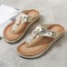 Large Size Rhinestone Beach Flat Slipper Casual Sandals