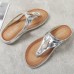 Large Size Rhinestone Beach Flat Slipper Casual Sandals