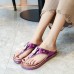 Large Size Rhinestone Beach Flat Slipper Casual Sandals