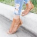 US Size 5-12 Roman Hollow Out Zipper Peep Toe Flat Sandals