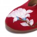 Women Flower Embroidery Comfortable Casual Wedge Sandals