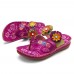 SOCOFY Genuine Leather Flowers  Clip Toe Casual Sandals