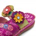 SOCOFY Genuine Leather Flowers  Clip Toe Casual Sandals