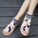 Embroidery Bohemian Women Shoe Summer Casual Beach Tassel Flat Sandals