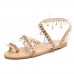 Large Size Pearls Pendant Slip On Casual Flat Sandals For Women