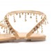 Large Size Pearls Pendant Slip On Casual Flat Sandals For Women