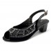 Rhinestone Fish Mouth Casual Square Heel Sandals